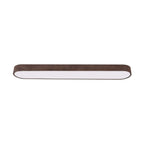 Oval LED Ceiling Light with Natural Wood Frame
