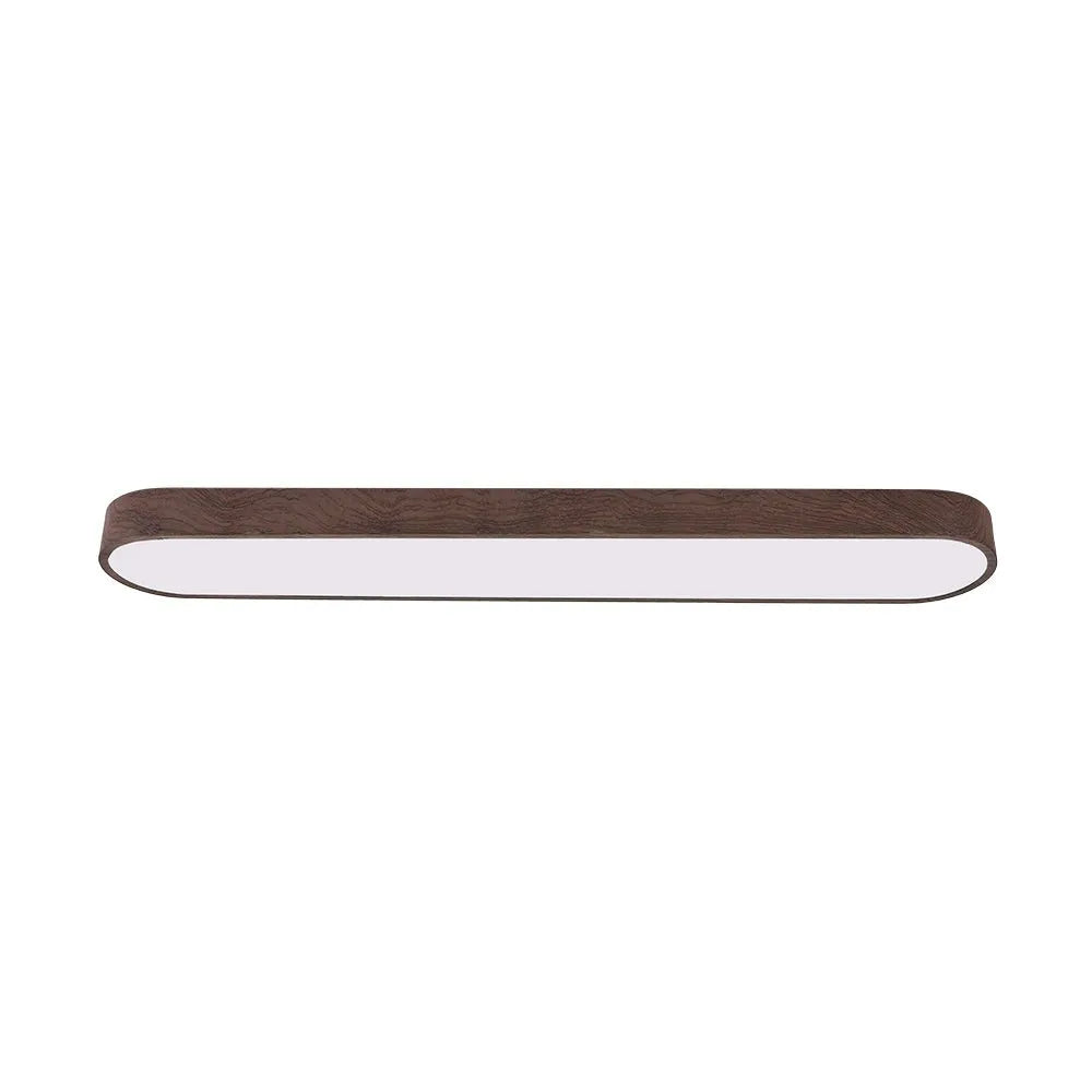 Oval LED Ceiling Light with Natural Wood Frame