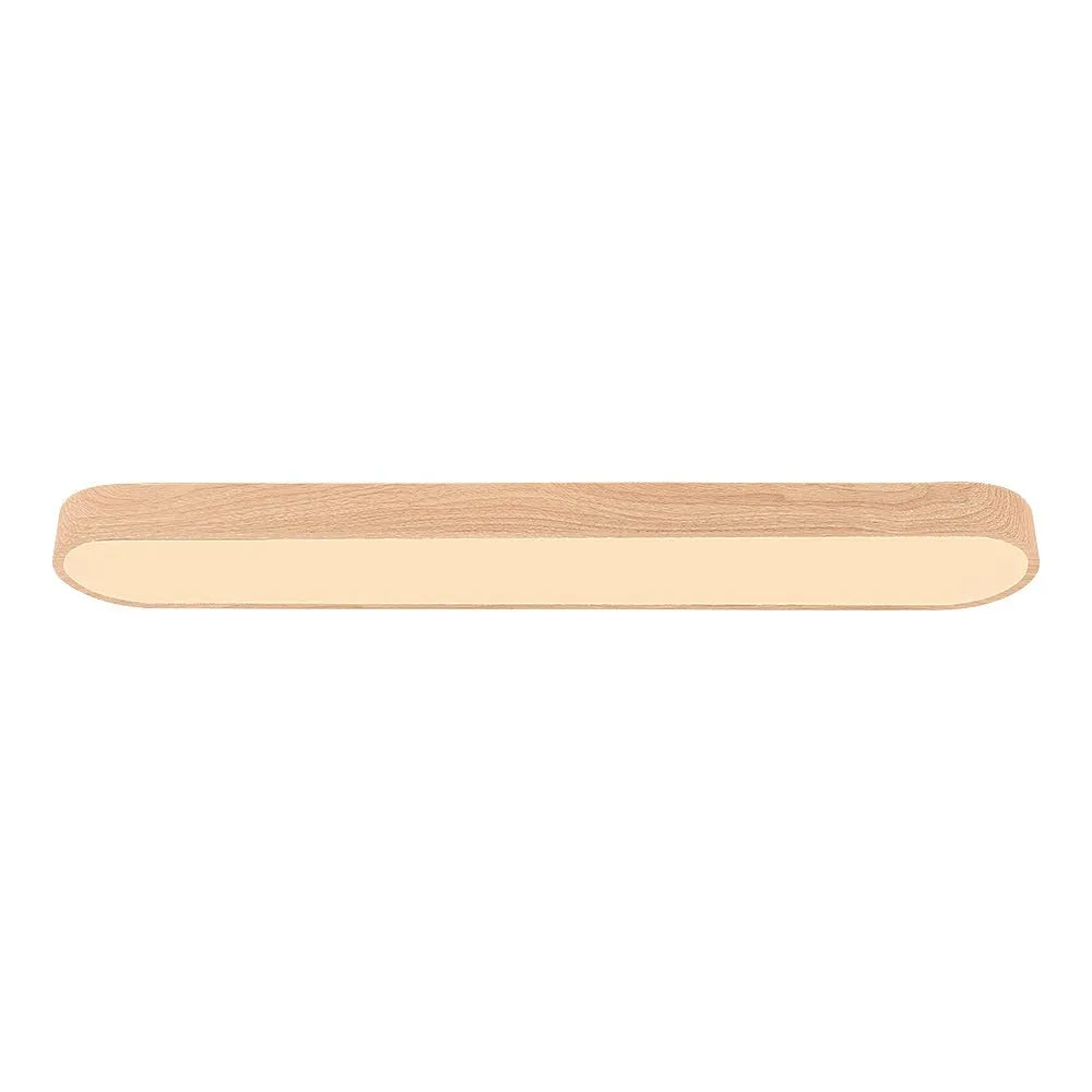 Oval LED Ceiling Light with Natural Wood Frame