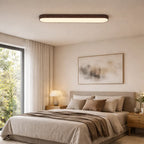 Oval LED Ceiling Light with Natural Wood Frame