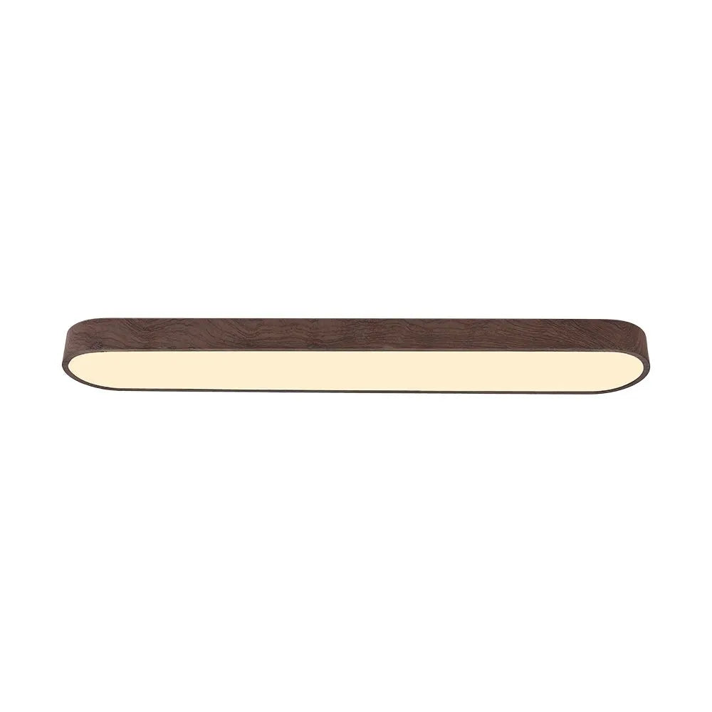 Oval LED Ceiling Light with Natural Wood Frame