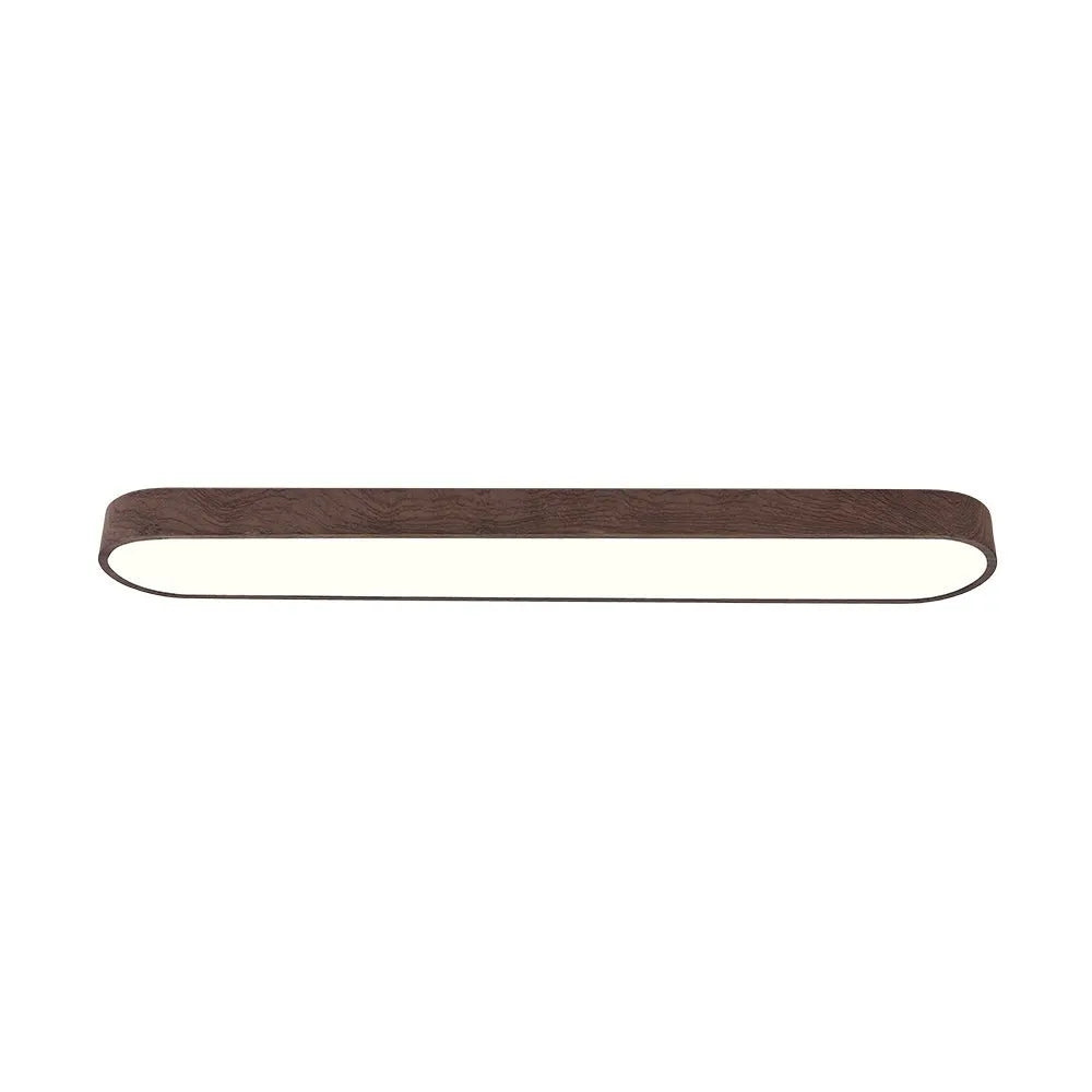 Oval LED Ceiling Light with Natural Wood Frame
