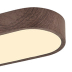 Oval LED Ceiling Light with Natural Wood Frame