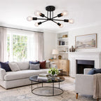 Alvion Linear 6 Light Orbital Semi Flush Mount Light