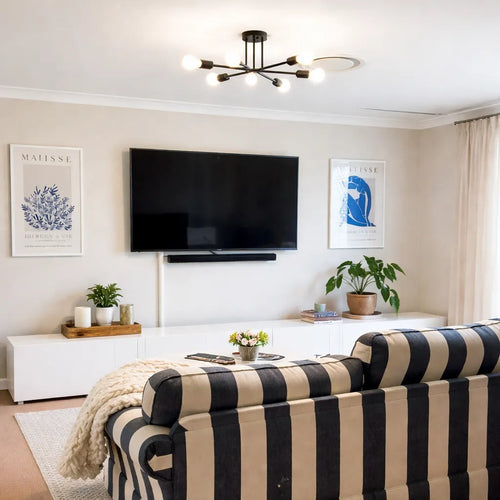 Alvion Linear 6 Light Orbital Semi Flush Mount Light