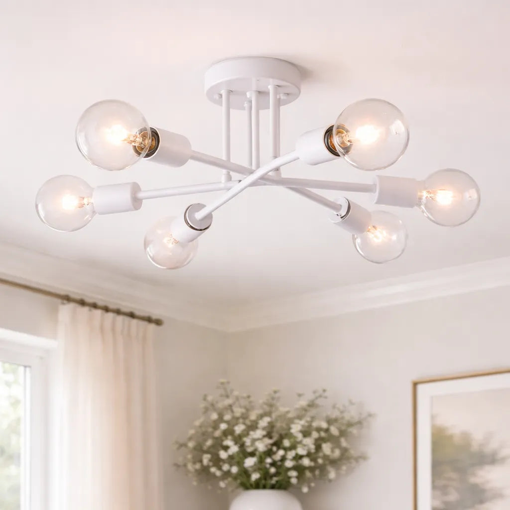 Alvion Linear 6 Light Orbital Semi Flush Mount Light