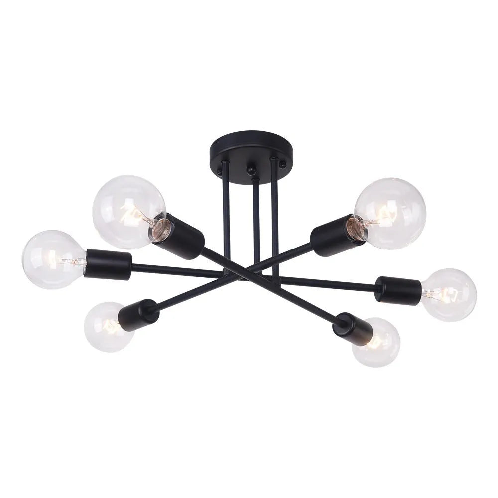 Alvion Linear 6 Light Orbital Semi Flush Mount Light
