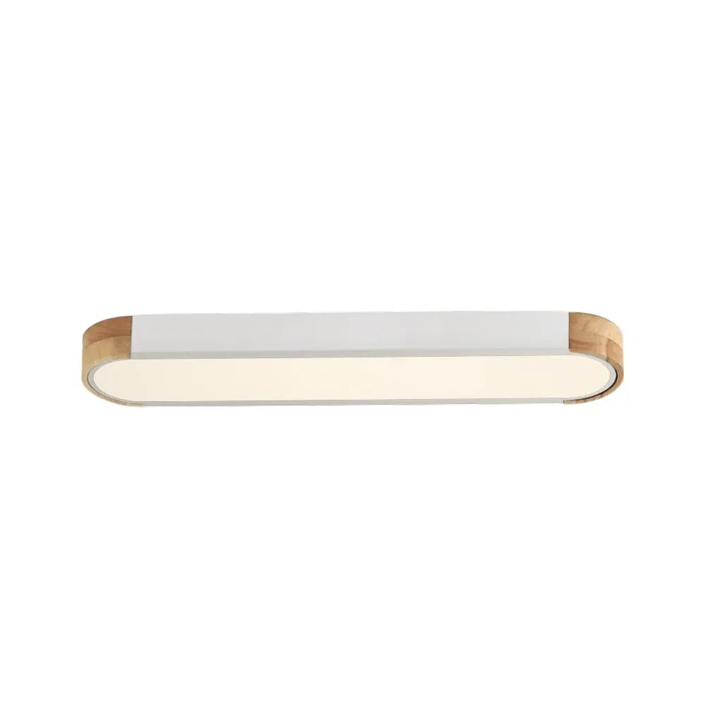 Arden Oval LED Flush Mount Ceiling Light with Wood Frame