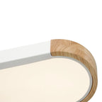 Arden Oval LED Flush Mount Ceiling Light with Wood Frame
