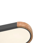 Arden Oval LED Flush Mount Ceiling Light with Wood Frame