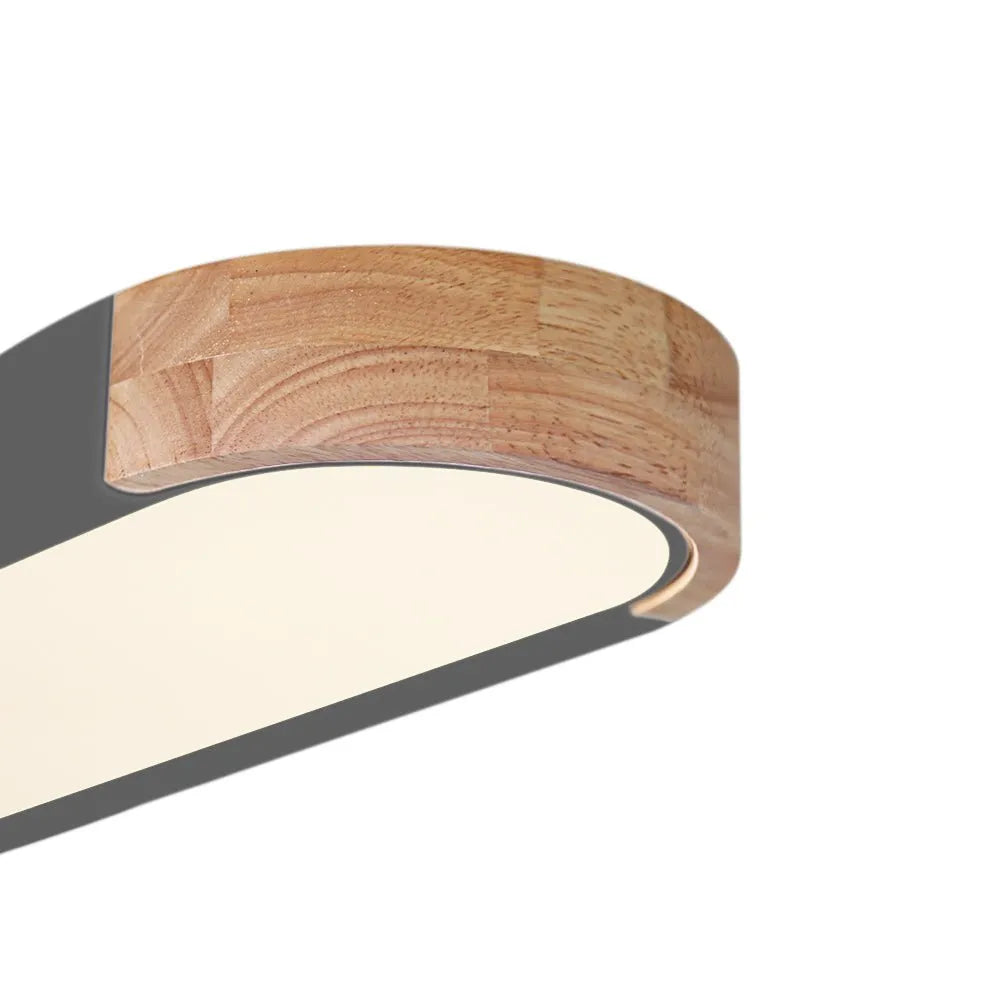 Arden Oval LED Flush Mount Ceiling Light with Wood Frame