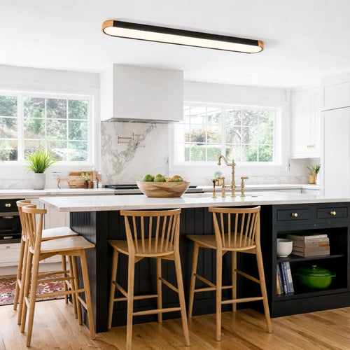 Arden Oval LED Flush Mount Ceiling Light with Wood Frame