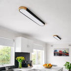 Arden Oval LED Flush Mount Ceiling Light with Wood Frame