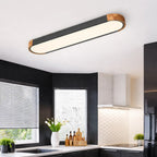 Arden Oval LED Flush Mount Ceiling Light with Wood Frame