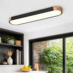 Arden Oval LED Flush Mount Ceiling Light with Wood Frame