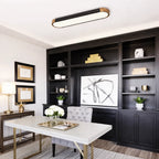 Arden Oval LED Flush Mount Ceiling Light with Wood Frame
