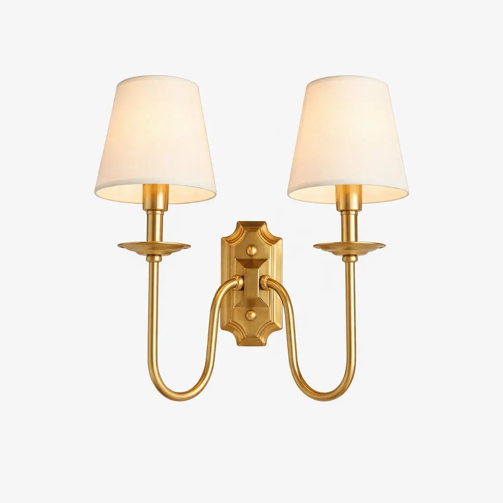 Aurelia Double Arm Brass Wall Sconce