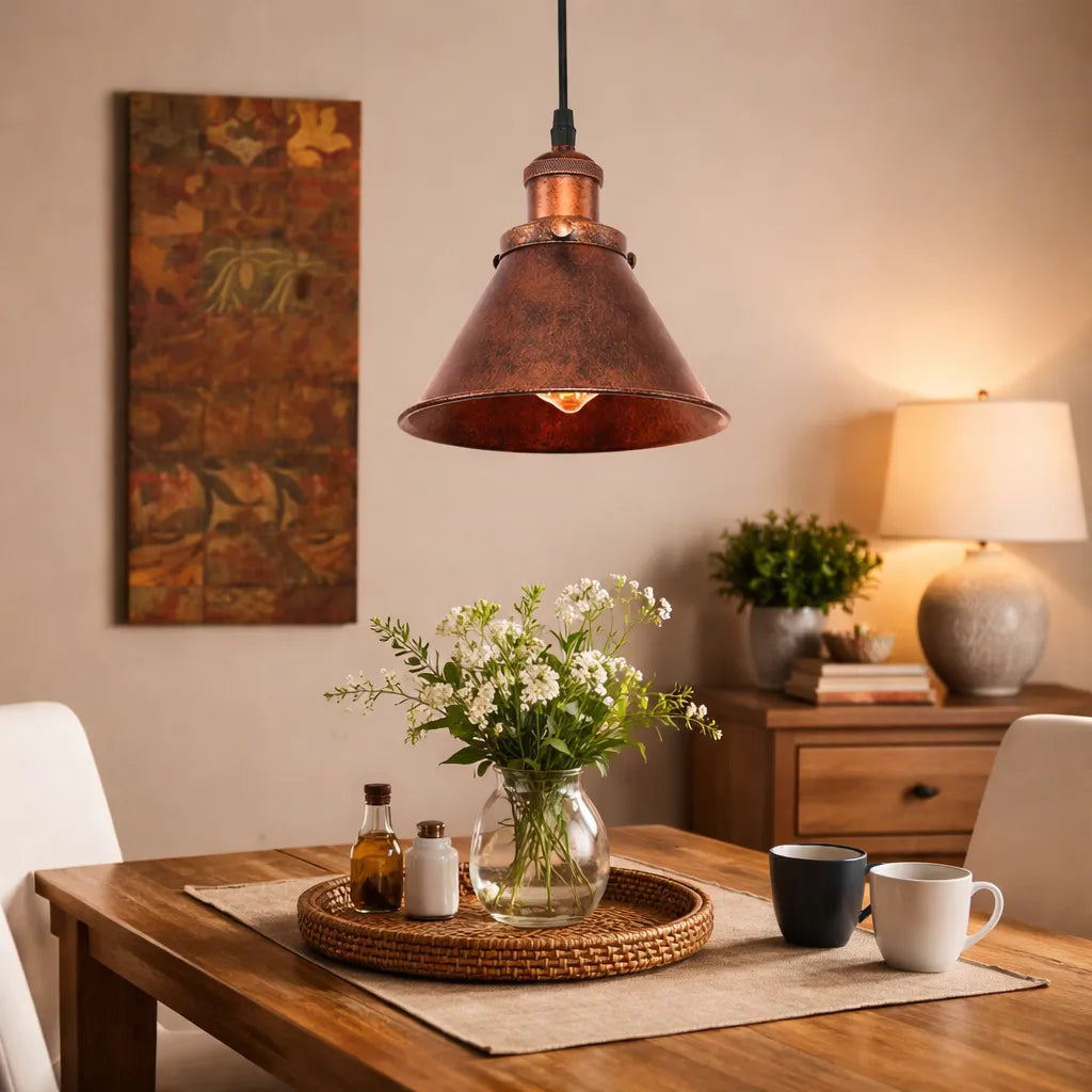 Bravon Rustic Copper Pendant Light