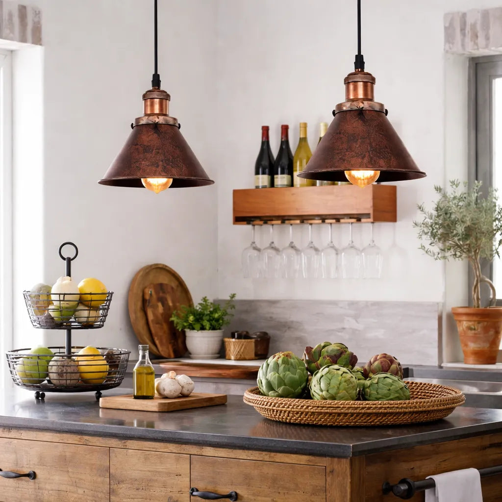 Bravon Rustic Copper Pendant Light
