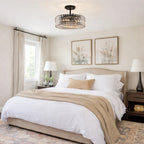 Calvera Crystal Detail Drum Ceiling Light