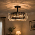 Calvera Crystal Detail Drum Ceiling Light