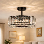 Calvera Crystal Detail Drum Ceiling Light