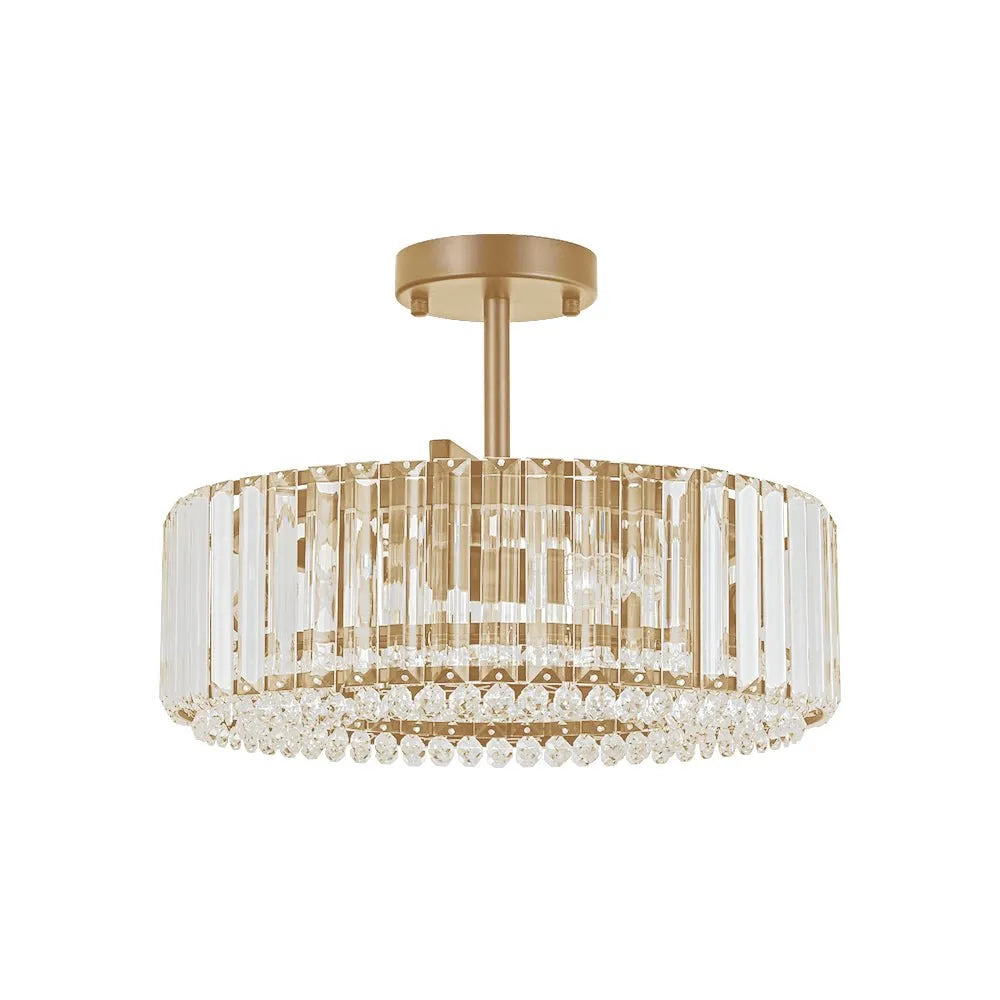 Calvera Crystal Detail Drum Ceiling Light