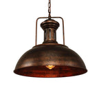 Cavira Aged Steel Dome Pendant Light