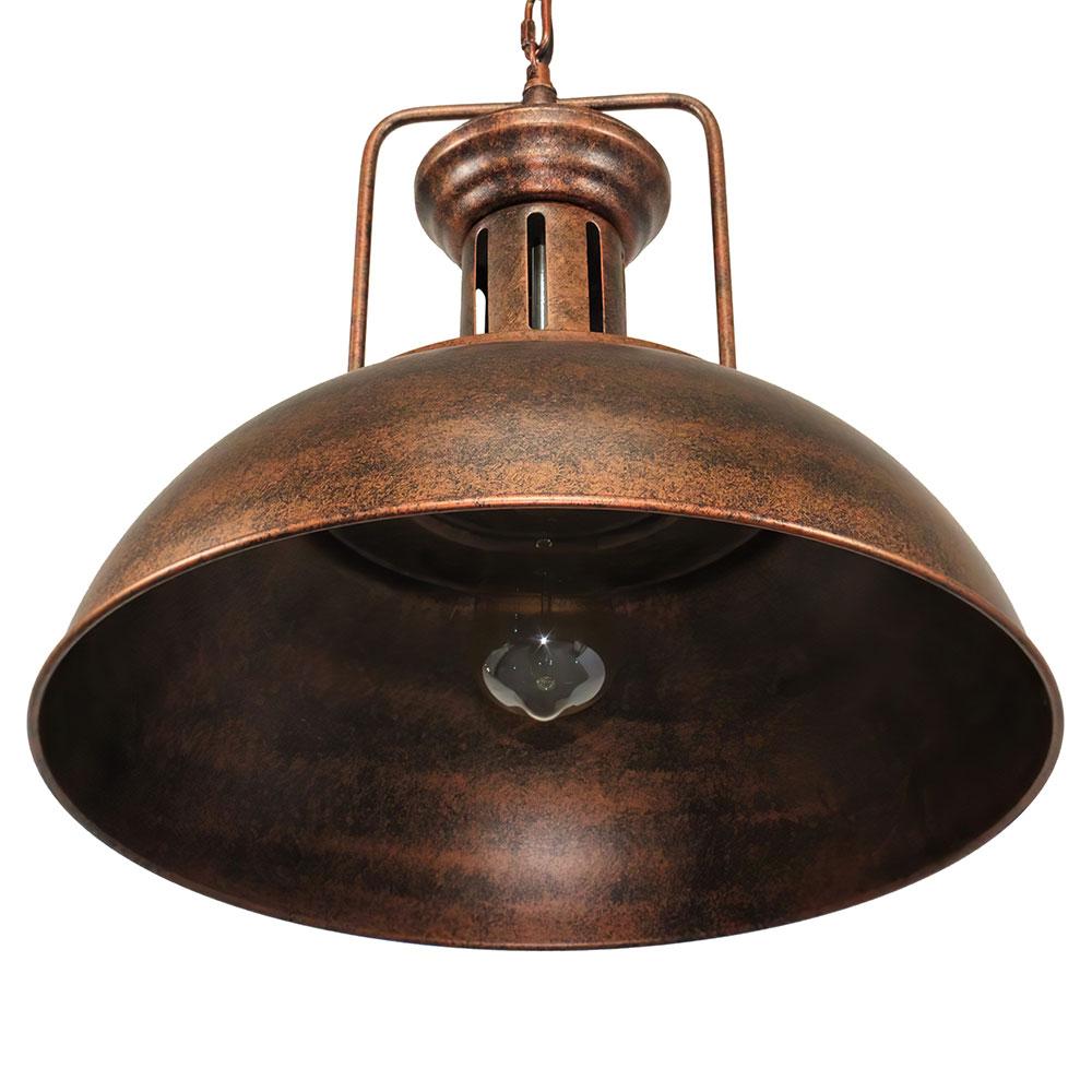 Cavira Aged Steel Dome Pendant Light