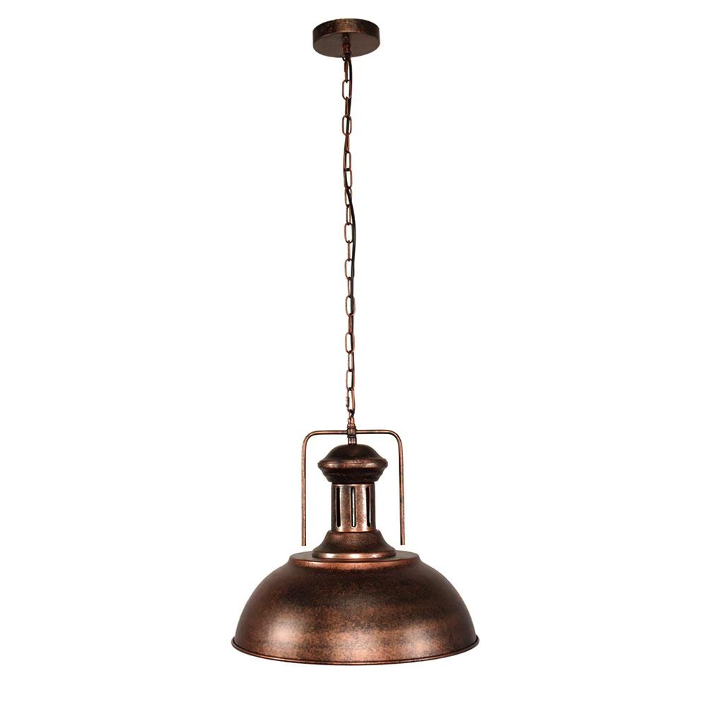Cavira Aged Steel Dome Pendant Light