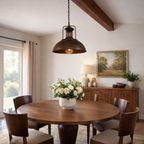 Cavira Aged Steel Dome Pendant Light