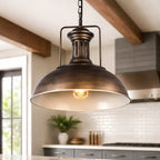 Industrial Metal Dome Pendant Light