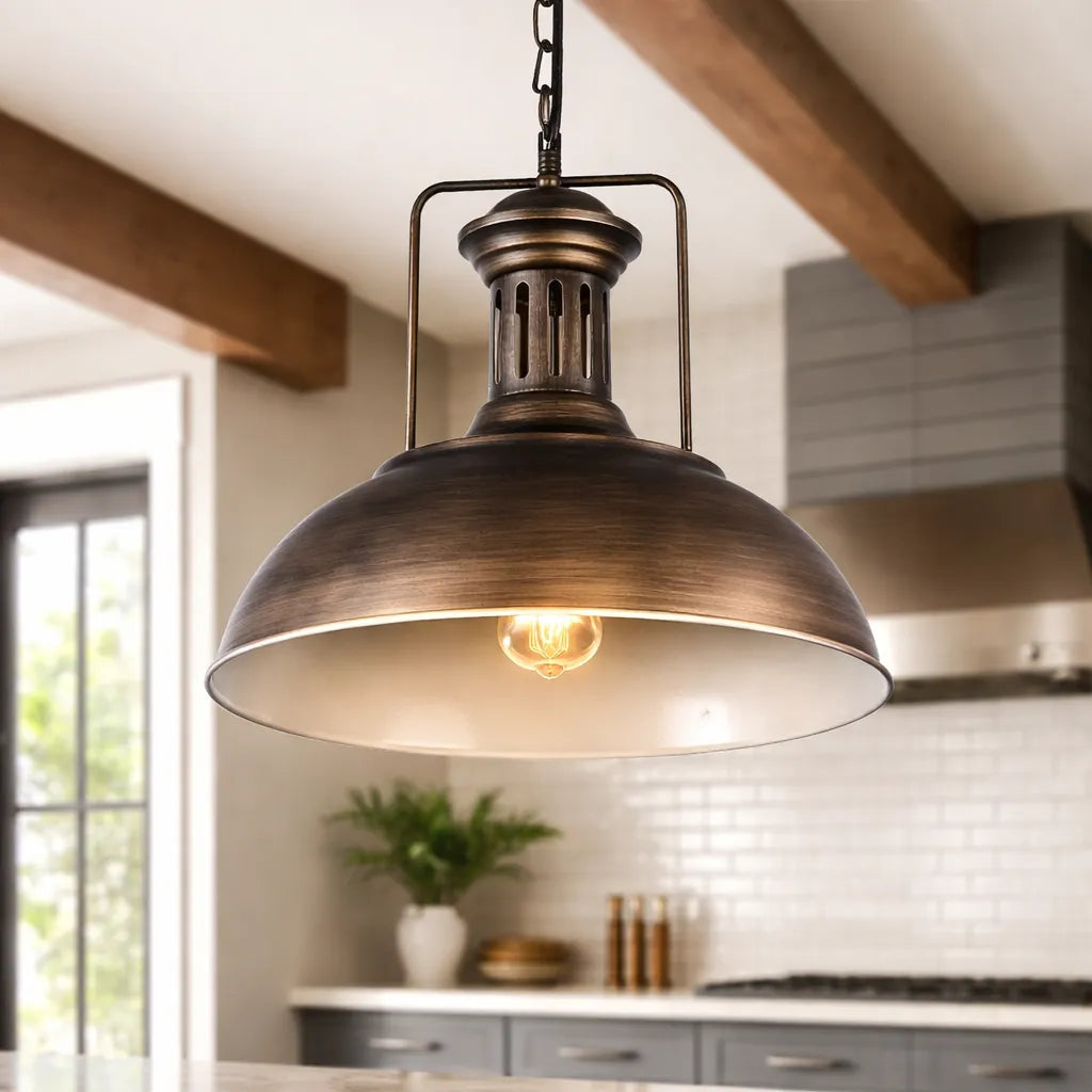 Industrial Metal Dome Pendant Light