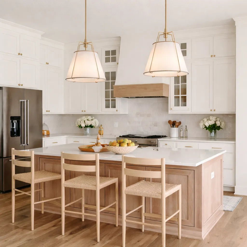 Elaro Linen Cone Pendant Chandelier Light