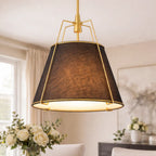 Elaro Linen Cone Pendant Chandelier Light