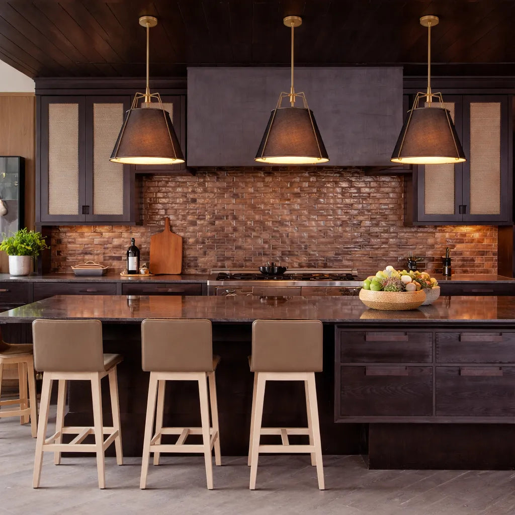 Elaro Linen Cone Pendant Chandelier Light