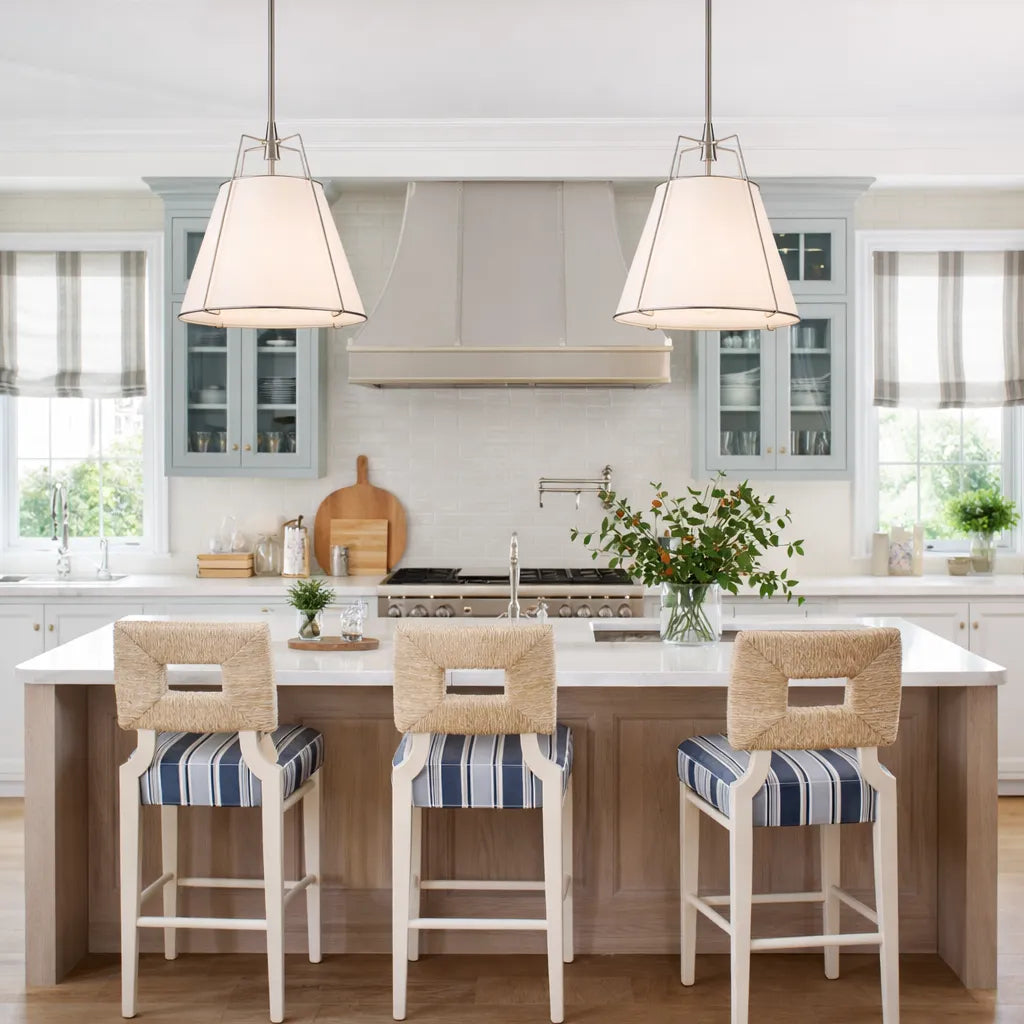 Elaro Linen Cone Pendant Chandelier Light