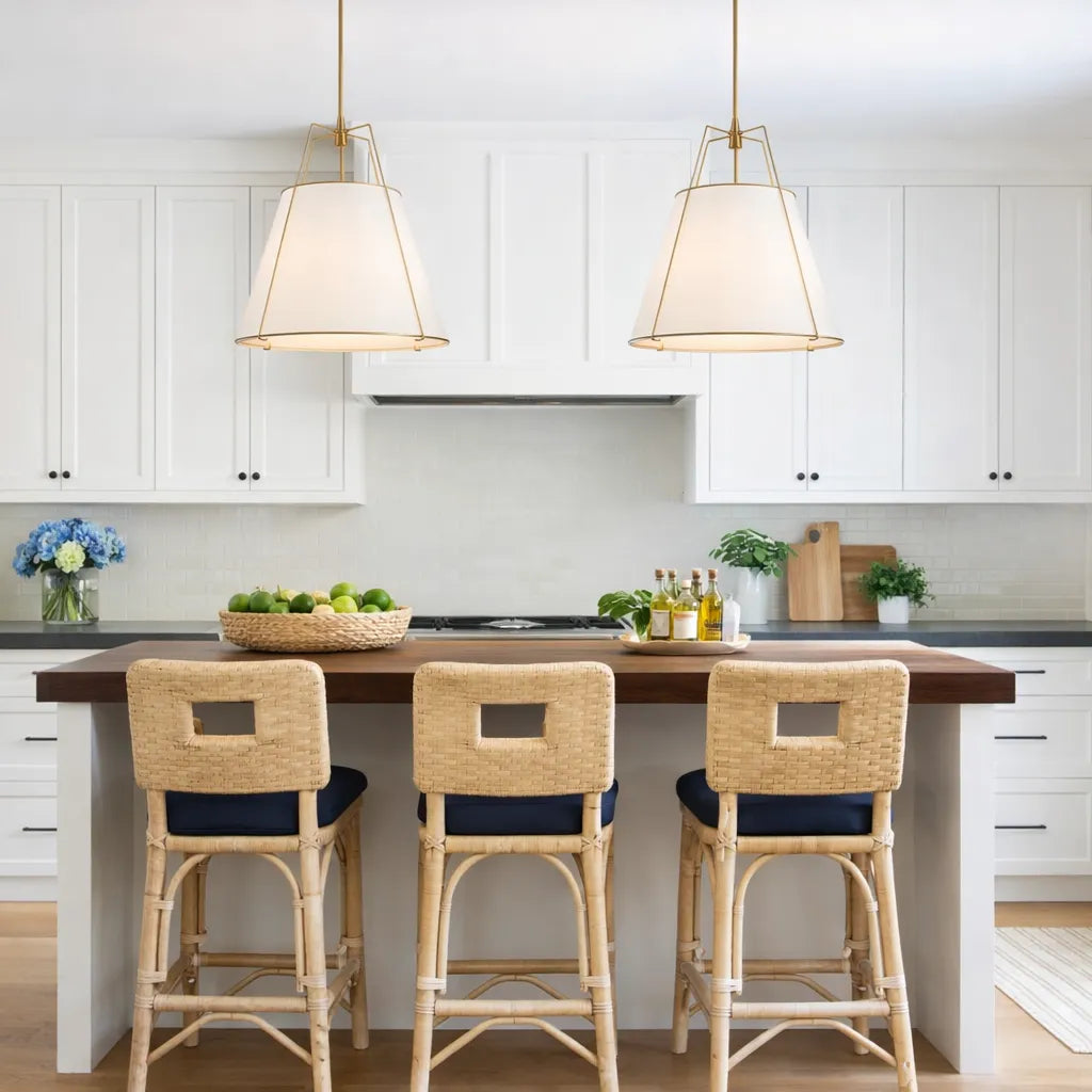 Elaro Linen Cone Pendant Chandelier Light