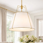 Elaro Linen Cone Pendant Chandelier Light