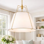 Elaro Linen Cone Pendant Chandelier Light