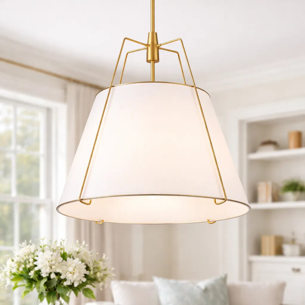 Elaro Linen Cone Pendant Chandelier Light