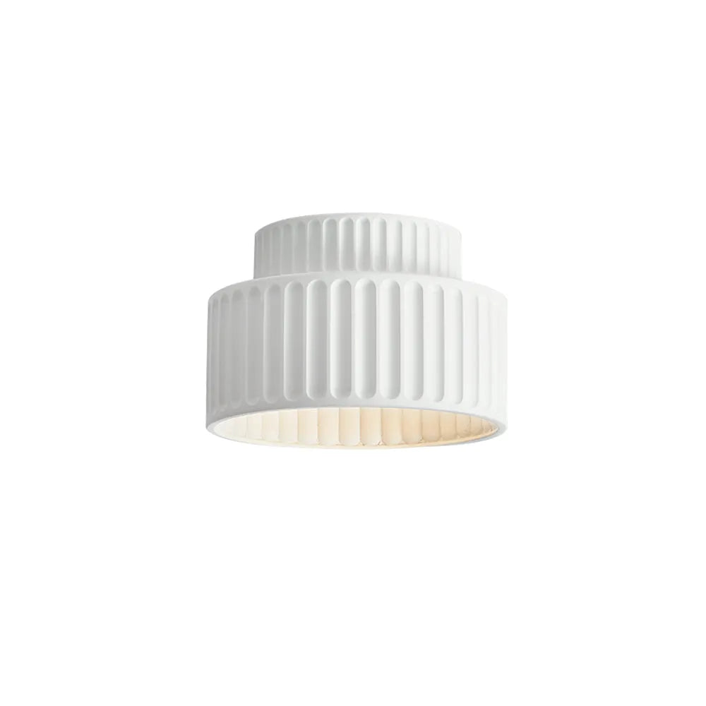 Elowen Cream Drum Semi Flush Mount Ceiling Light