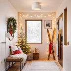 Elowen Cream Drum Semi Flush Mount Ceiling Light
