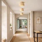 Elowen Cream Drum Semi Flush Mount Ceiling Light