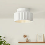 Elowen Cream Drum Semi Flush Mount Ceiling Light