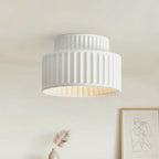 Elowen Cream Drum Semi Flush Mount Ceiling Light