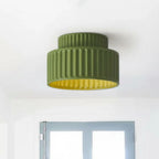Elowen Cream Drum Semi Flush Mount Ceiling Light