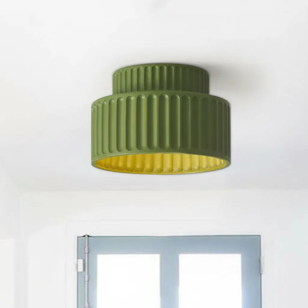 Elowen Cream Drum Semi Flush Mount Ceiling Light