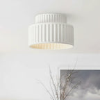 Elowen Cream Drum Semi Flush Mount Ceiling Light