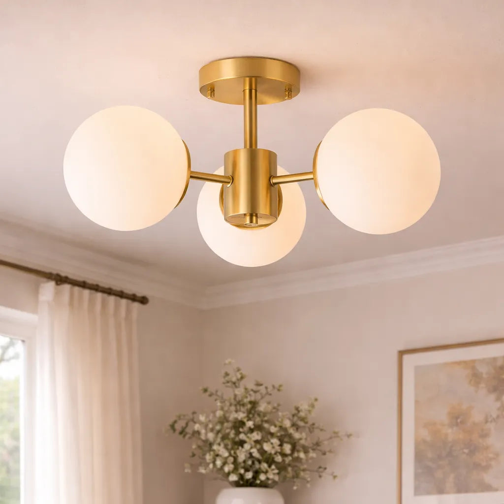 Kelven Orbital Glass Globe Ceiling Fixture